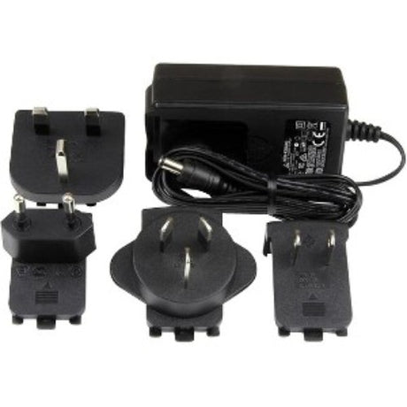 Universal 5V DC Power Adapter with M-type connector, 3A output for reliable device charging and travel compatibility.