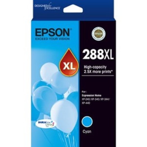 Epson 288XL High Capacity DURABrite Ultra Cyan Ink Cartridge - Superior Quality Prints