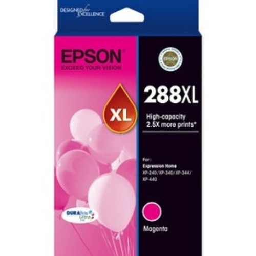 High Capacity 288XL DURABrite Ultra Magenta Ink Cartridge for Epson Printers - 2.5x More Prints