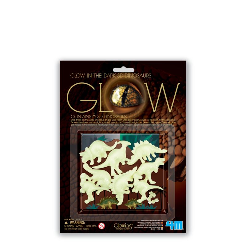 Glow in the Dark 3D Dinosaurs 8 Pack