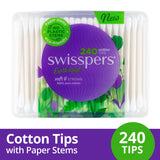 Swisspers Cotton Tips Paper Stems 240pk