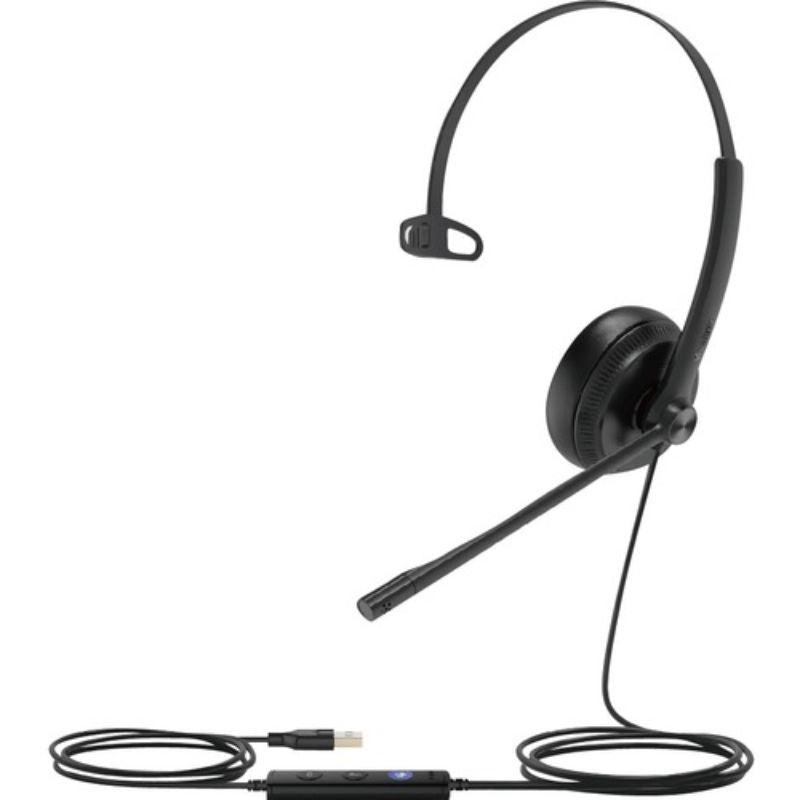 Yealink UH34 USB Mono Wired Headset - Noise Cancelling Microphone, Lightweight Comfort