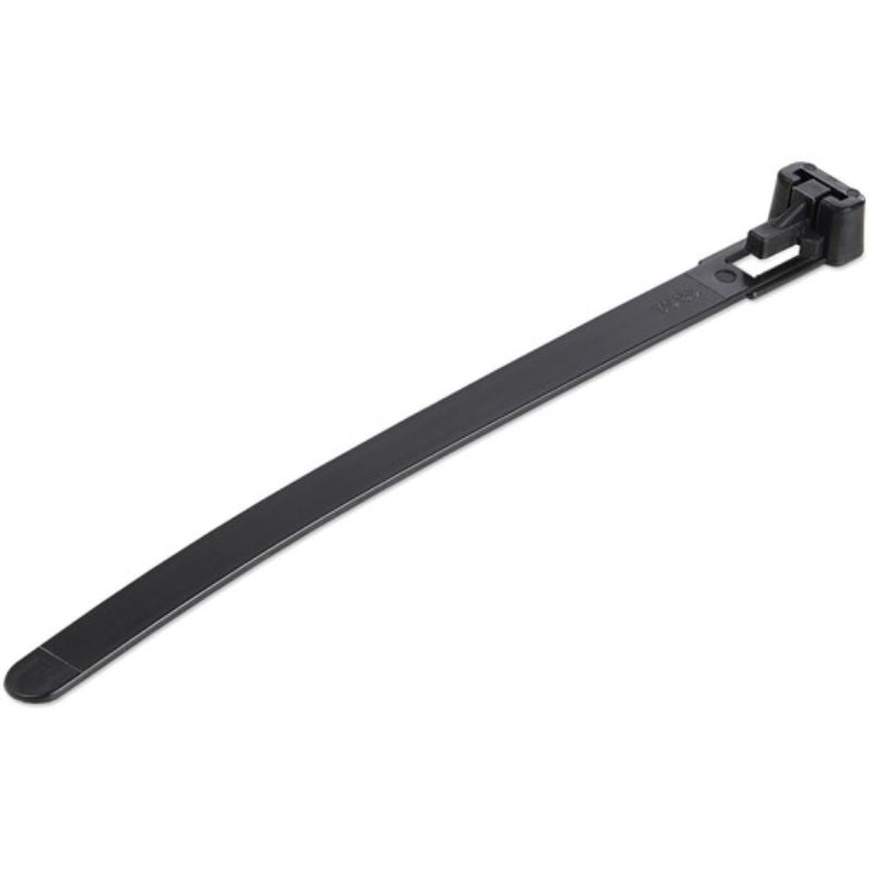 Startech 12cm Black Reusable Cable Ties - Heavy-Duty 7mm Width, 100 Pack for Cable Management