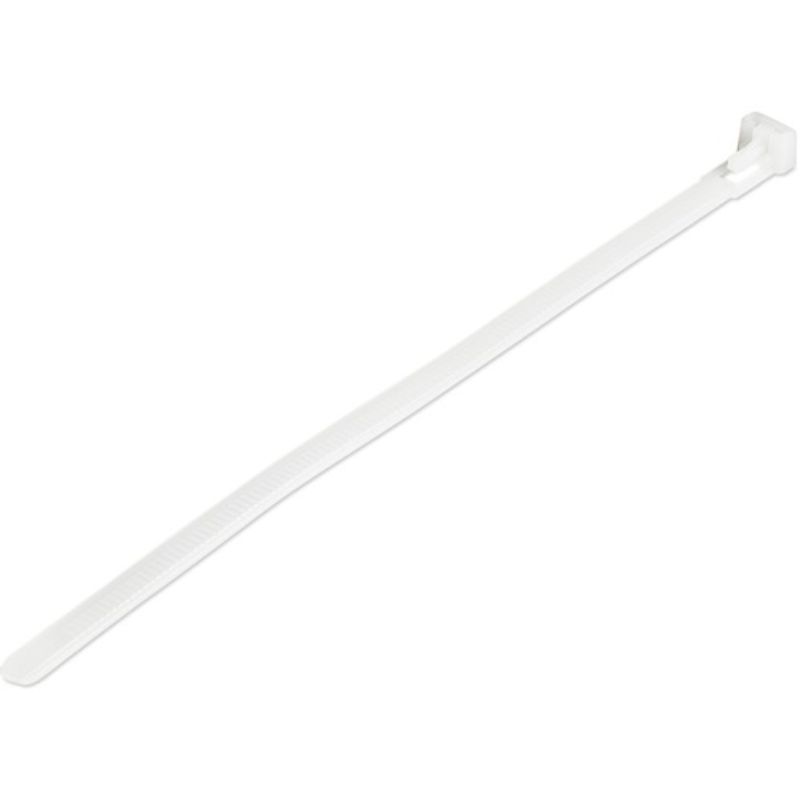 Startech Reusable Cable Ties 20cm - 50mm Bundle Dia, 22kg Strength, 100 Pack - White