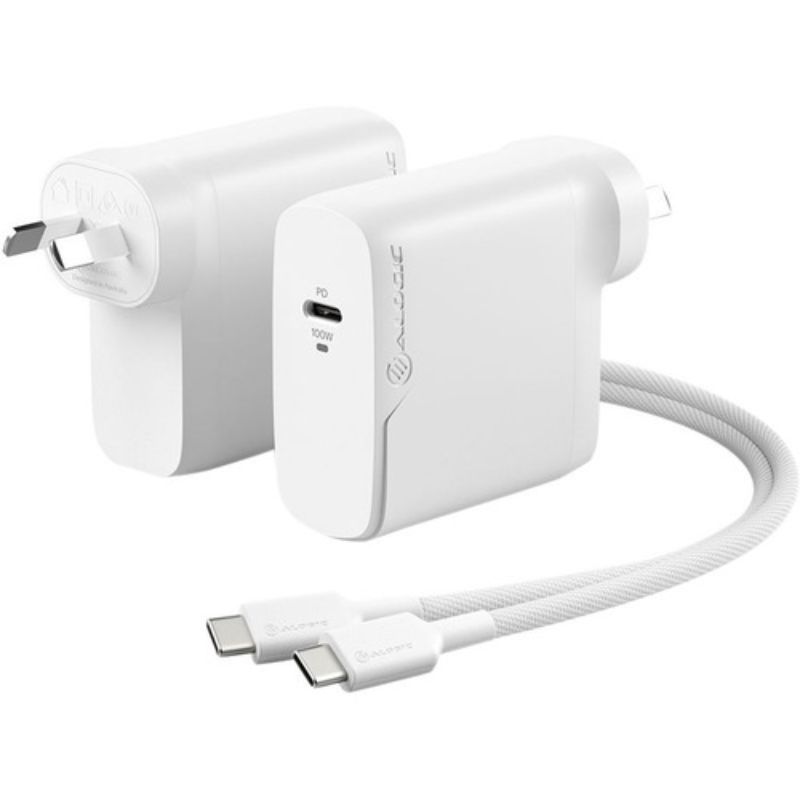 ALOGIC 100W GaN USB-C Charger with 2m Cable - Fast Charging for Laptops & Devices
