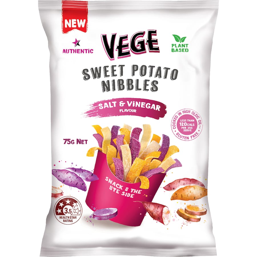 Vege Chips Potato Nibbles Salt & Vinegar 75g