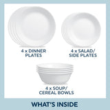 Corelle Winter Frost White 12pc Set