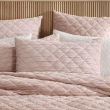 Quilt / Duvet  Cover Set - Platinum CORBIN VELVET BLUSH - QCS (King)