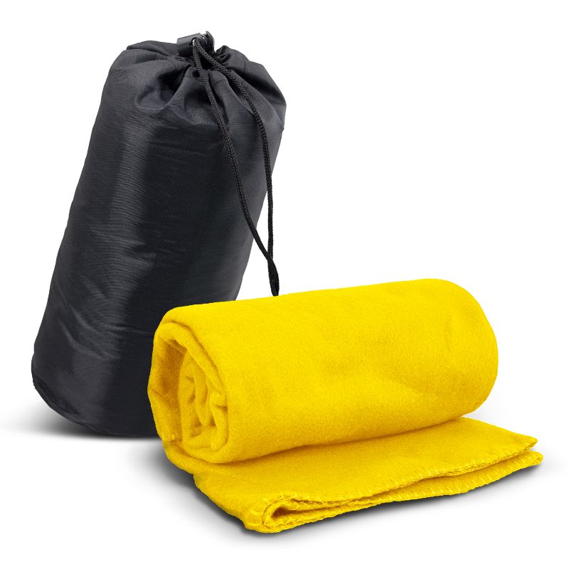 Fleece Blanket in Carry Bag - Glasgow (Yellow)