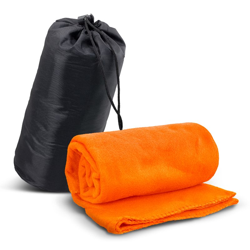 Fleece Blanket in Carry Bag - Glasgow (Orange)