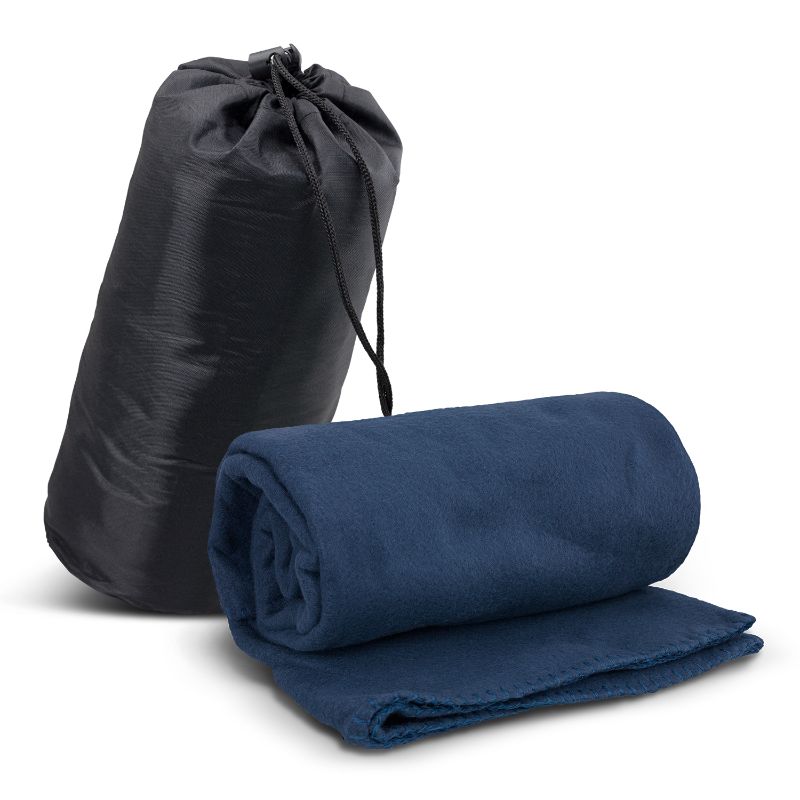 Fleece Blanket in Carry Bag - Glasgow (Navy)