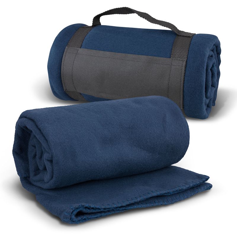 Fleece Blanket with Strap - Glasgow Navy (Set of 3)