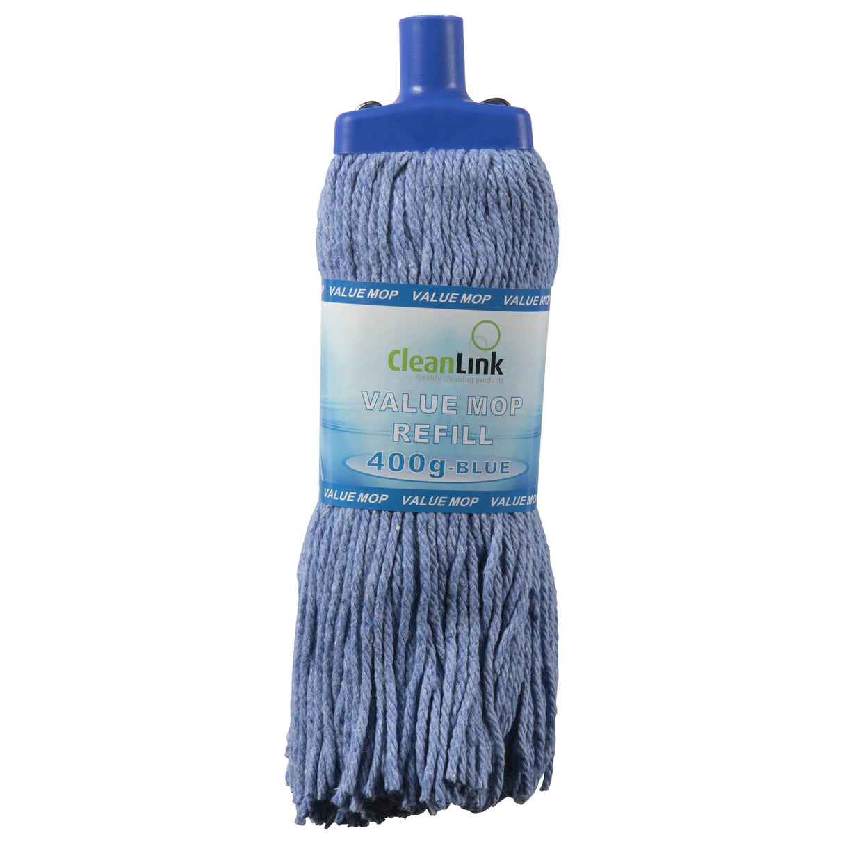 Cleanlink Mop Handle 400gm in blue, featuring durable construction and superior absorption for effective cleaning.