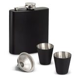 Dalmore Hip Flask Gift Set - Stainless Steel Black
