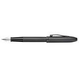 Cross Townsend Black Microknurl & Matt Black Fountain Pen, Medium Nib