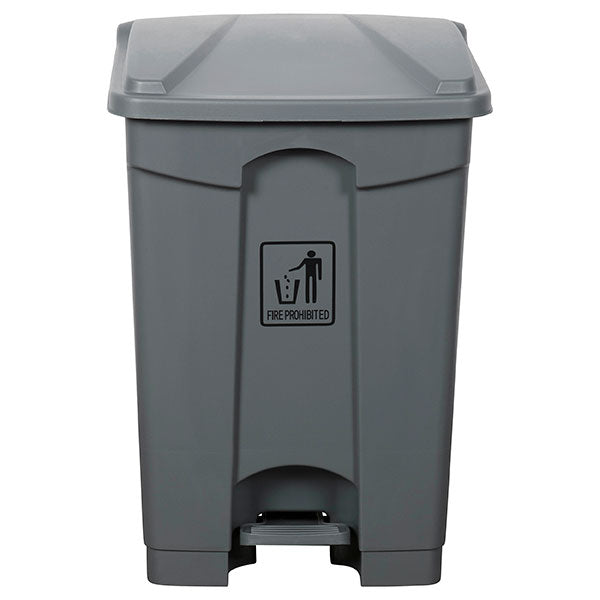 Sleek grey 45L rubbish bin with pedal lid, durable and eco-friendly for convenient waste management.