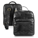 Leather Backpack - Pierre Cardin (Black)