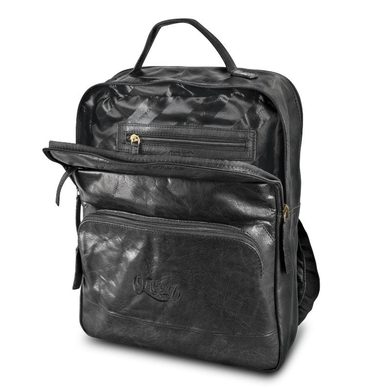 Leather Backpack - Pierre Cardin (Black)