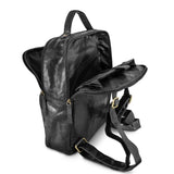 Leather Backpack - Pierre Cardin (Black)