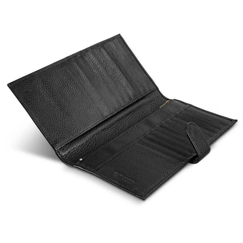 Leather Passport Wallet - Pierre Cardin (Black)