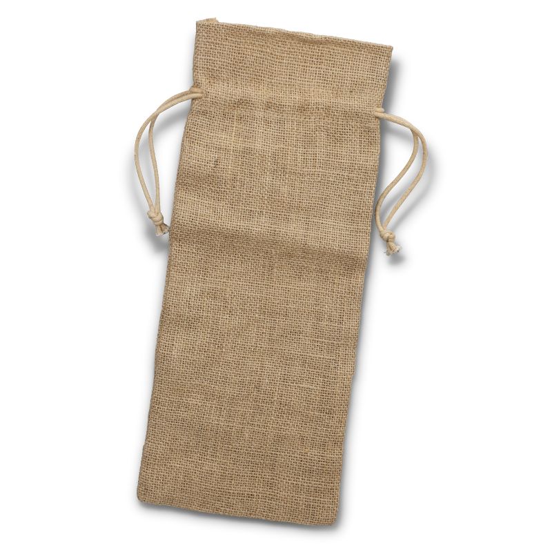 Wine Drawstring Bag - Jute Natural (20 Units)