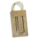 Jute Double Wine Carrier - Serena Natural (10 Units)