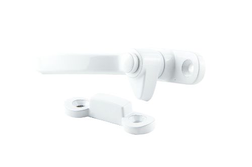 Left Hand Split Rail Fastener with Packer - White Powder Coated