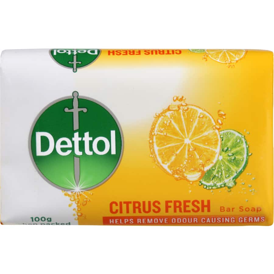 Dettol Bar Soap Citrus Fresh 100g bars 3pack