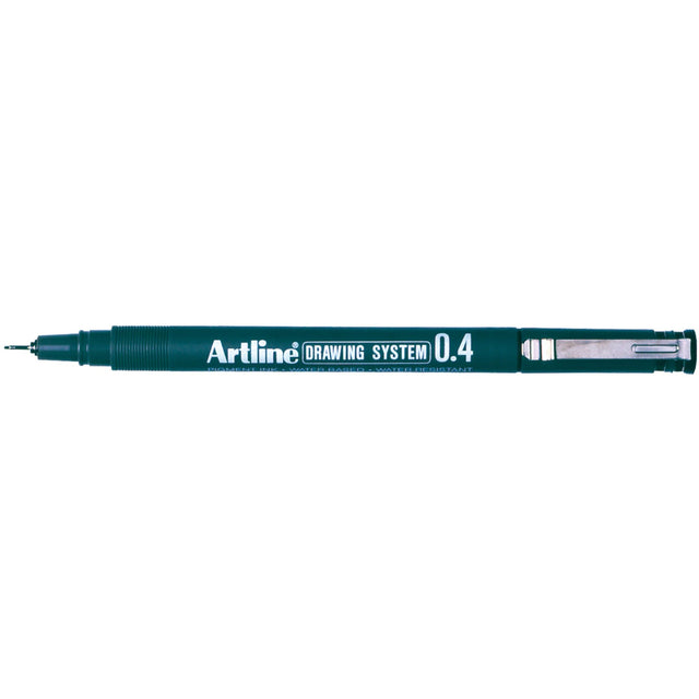 12 Artline 234 0.4mm black drawing pens with water-resistant, fade-proof ink for technical and graphic design work.
