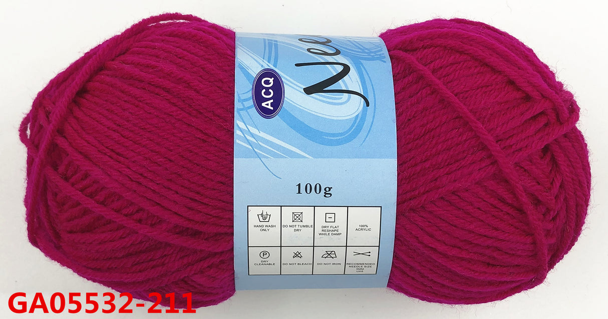 Acrylic Yarn - Dark Pink 100g (Set Of 12)