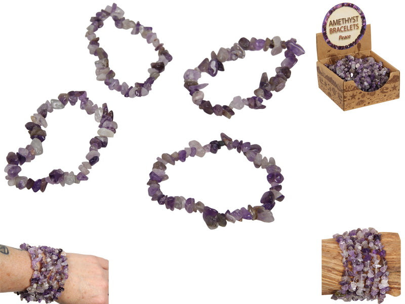 Amethyst Peace Gem Bracelets Pack of 25