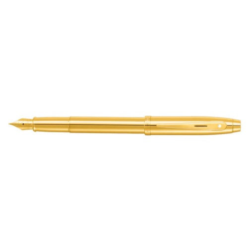 SHEAFFER 100 PVD GOLD/GOLD PVD TRIM FINE NIB FOUNTAIN PEN
