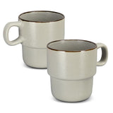 Stackable Coffee Cup - Keepsake Set of 2 (Beige)