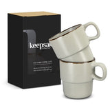 Stackable Coffee Cup - Keepsake Set of 2 (Beige)