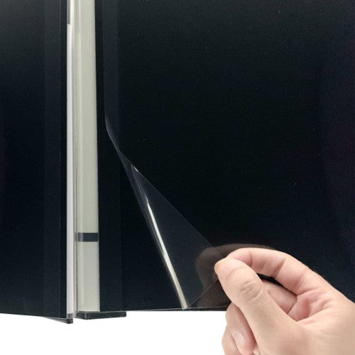 Self-adhesive black photo album featuring 5 pages for easy photo mounting and protection from dust and scratches.