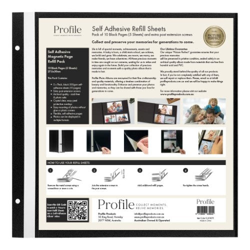 Profile - Self-Adhesive Photo Album - Refill Pack - 335x325mm