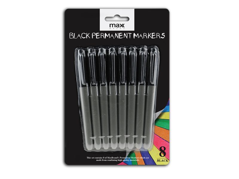 Permanent Markers - Black 8's (24 Packs)