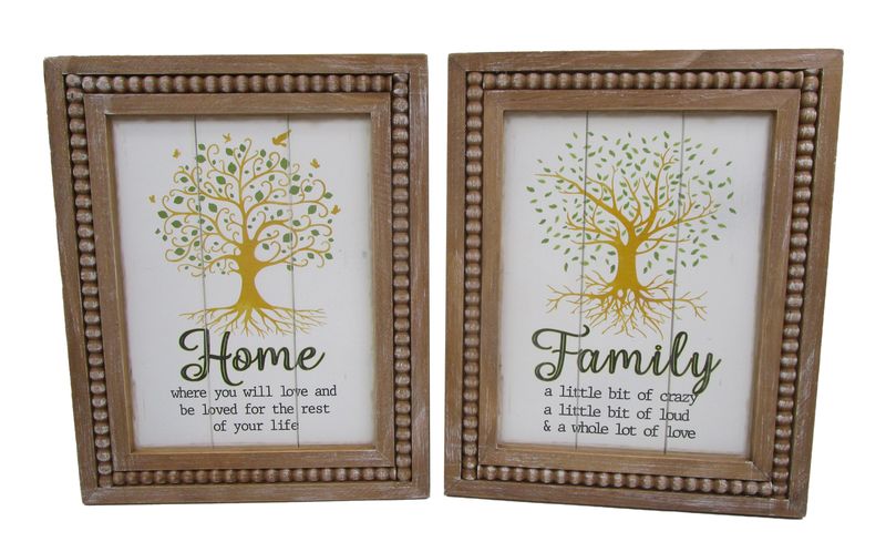 Plaque - Home/Family 40 x 30cm (Set of 2 Assorted)