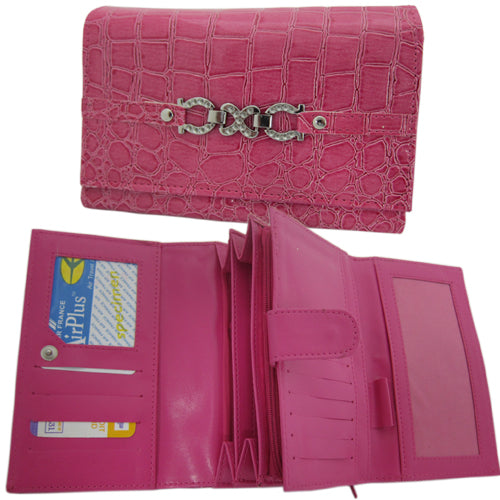 Ladies Wallet Small - Pink Croc