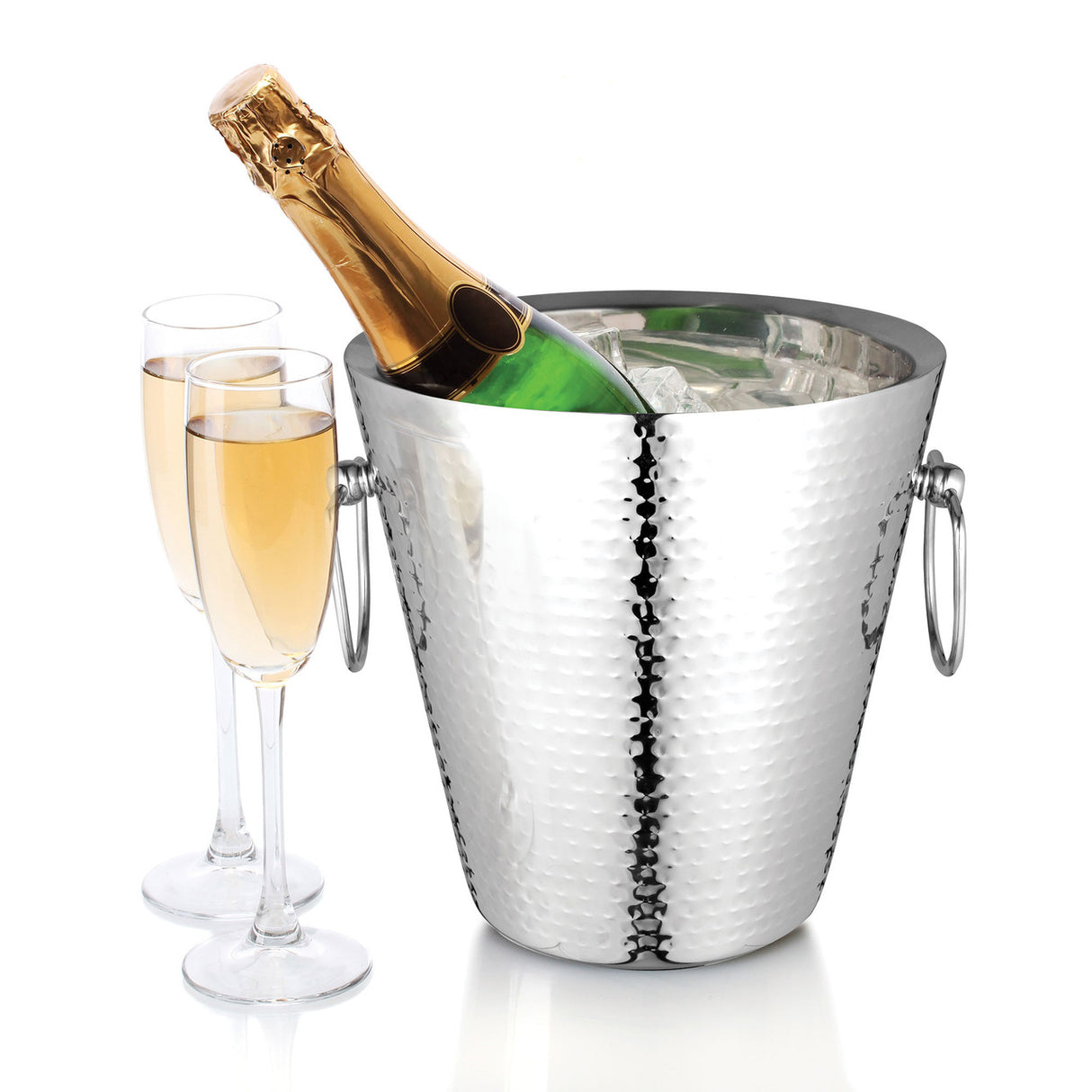 Hammered Double Wall Champagne Bucket 23 x 23cm Stainless Steel - Avanti