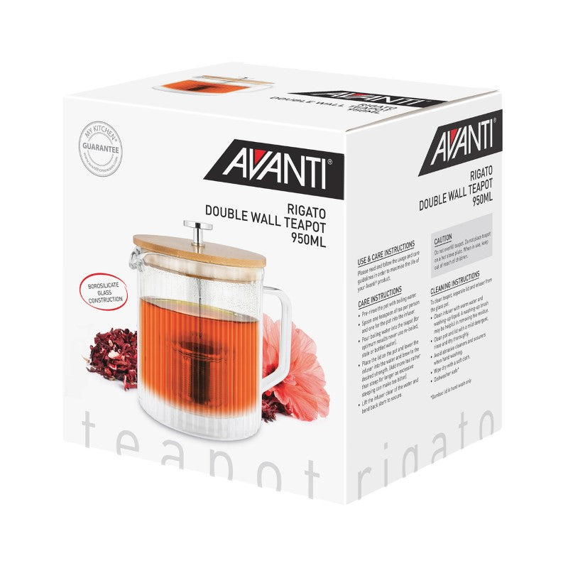 Avanti - Rigato Double Wall Teapot 950ml
