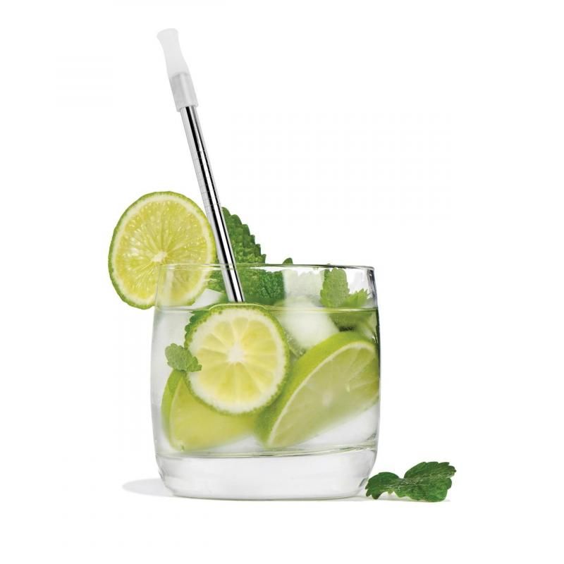 Avanti Cocktail Precious Metals Straws With Cleaning Brush | Set Of 4