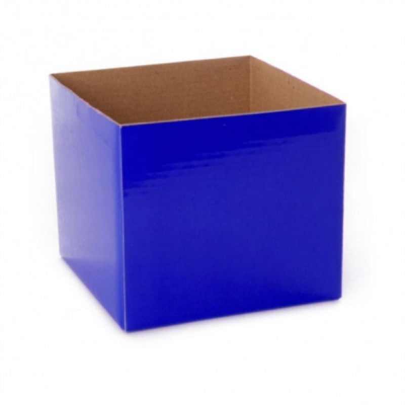 Pack of 25 cobalt blue posy boxes, ideal for compact floral arrangements or gifts, measuring 13x12cmH.