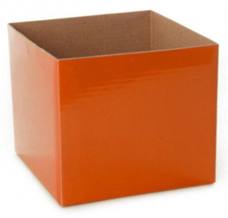 Pack of 25 vibrant orange Posy Box Mini, 13x12cm, ideal for floral arrangements and special occasions.