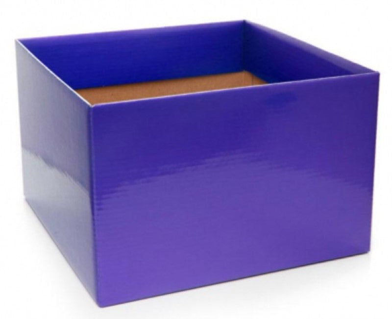 Pack of 10 large violet posy boxes, 22x14cmH, perfect for elegant floral arrangements and gifts.