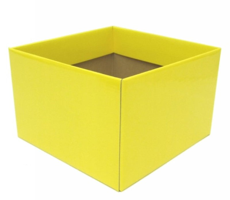 Set of 10 large yellow posy boxes for floral arrangements, measuring 22x14cm, made from eco-friendly materials.