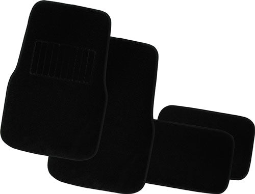 Set of 4 Wildcat 3 Star Car Carpet Mats with non-slip backing, heel pad, and universal fit for all vehicles.