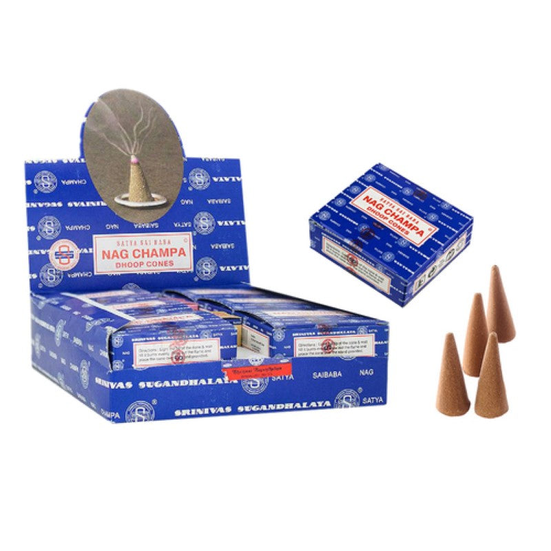 Satya Nag Champa Perfumed Dhoop Cone 12's - Pack of 12