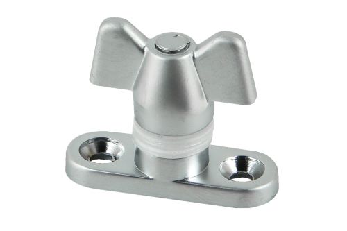 Wingnut and Base for Quadrant Stay - Satin Chrome Plated