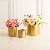 Metal Pot Round Brass Gold